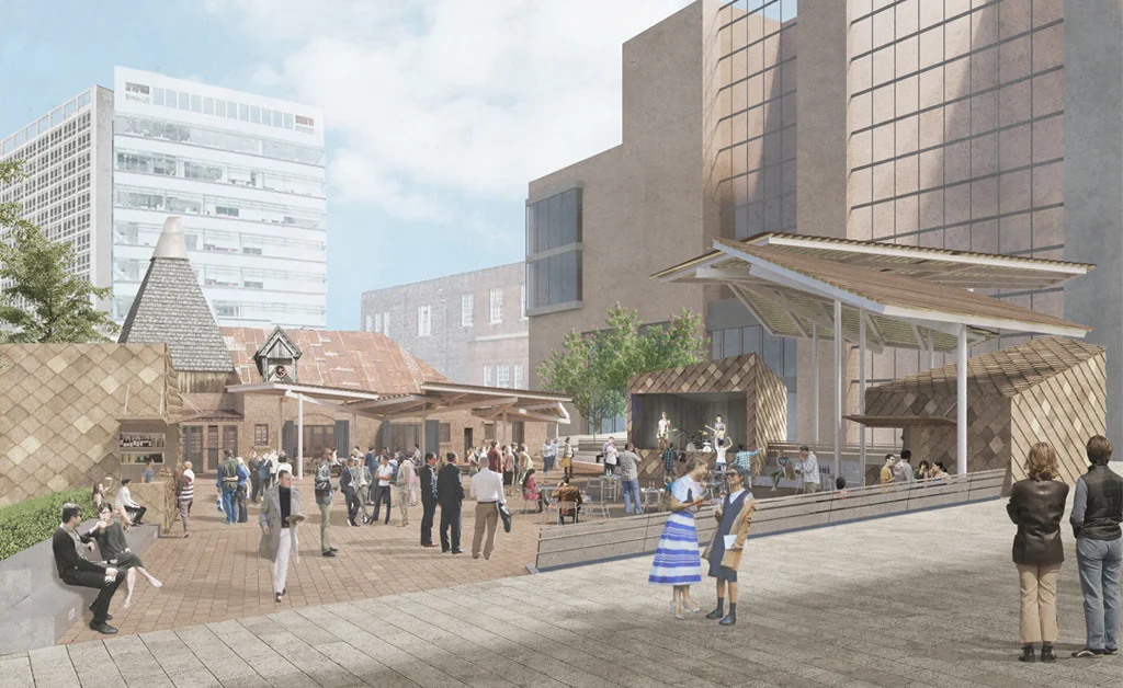 The Oast House courtyards concept art