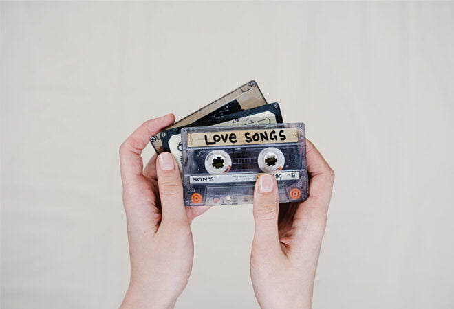 Music cassettes.