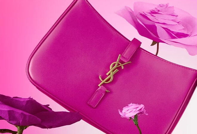 Pink YSL handbag.